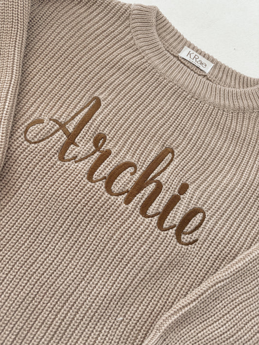 Personalised Knitted Jumper - Embroidery