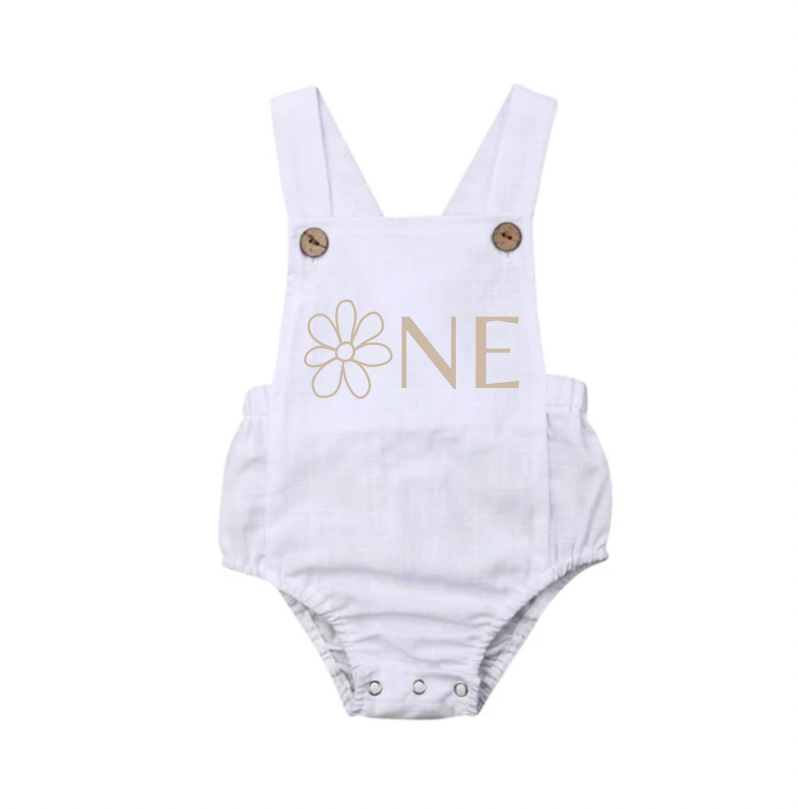 Birthday Dungaree Romper - Girl