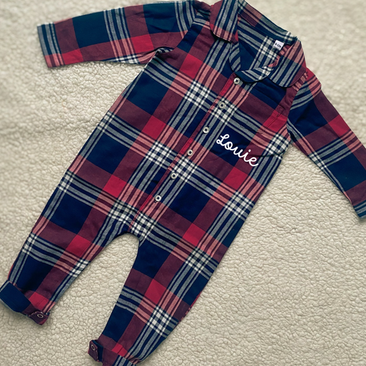 Personalised Tartan Christmas Onesie